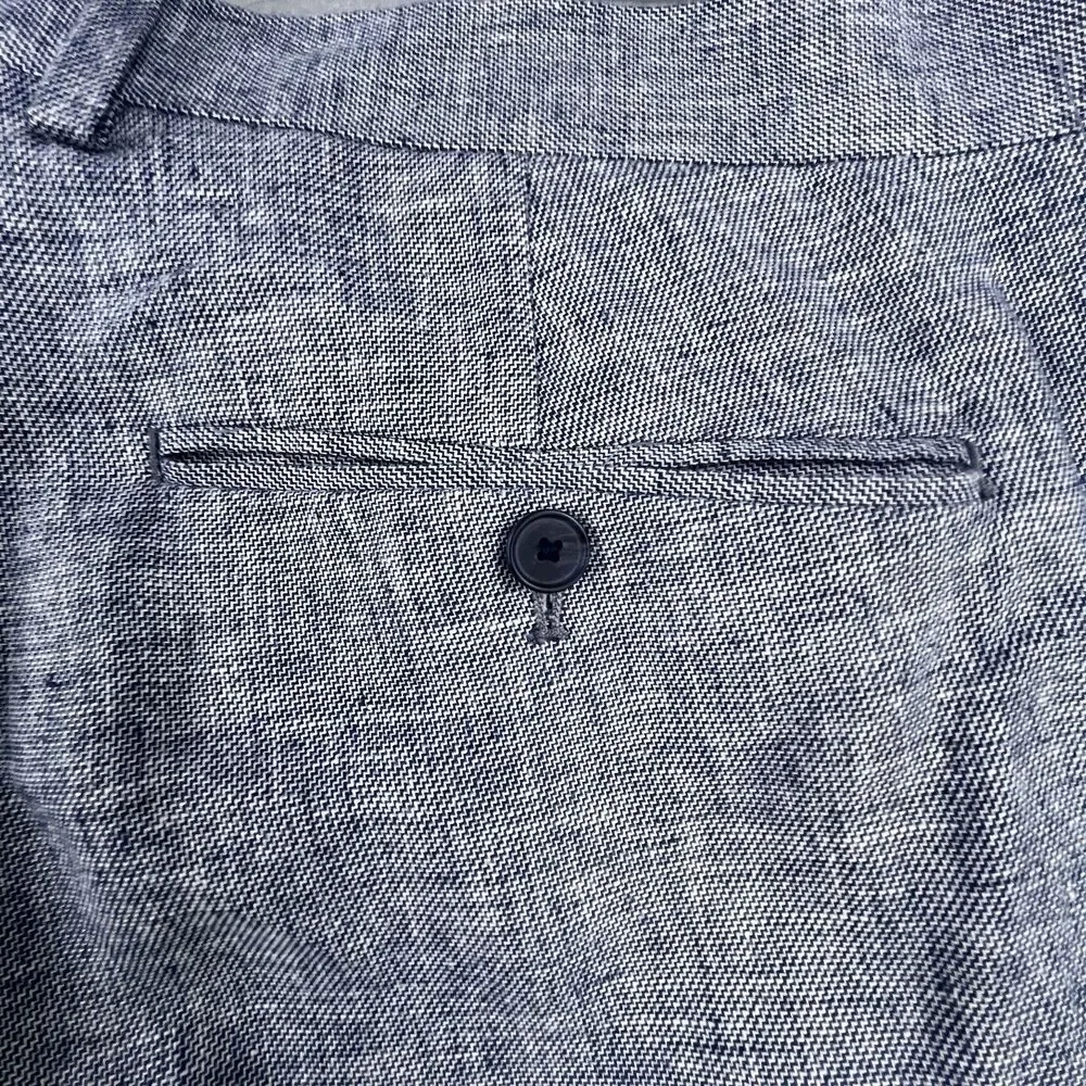 Banana Republic Linen Blend Pants Mens 32x32 Blue Slim Fit Wedding Resort Beach